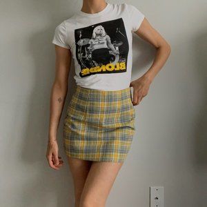 Plaid Mini Pencil Skirt / size S